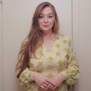 Vintage Yellow Floral Dress
